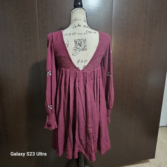 Free People Long Sleeve Embroidered Dress - Picture 8 of 10